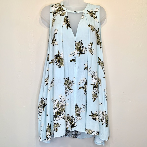 FP | Tree Swing Floral Oversized Choker Tank Top Sleeveless Tunic Mini Dress - Picture 3 of 12